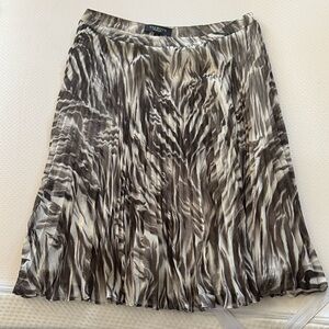 Talbots Elegant Brown and Cream A-Line Skirt